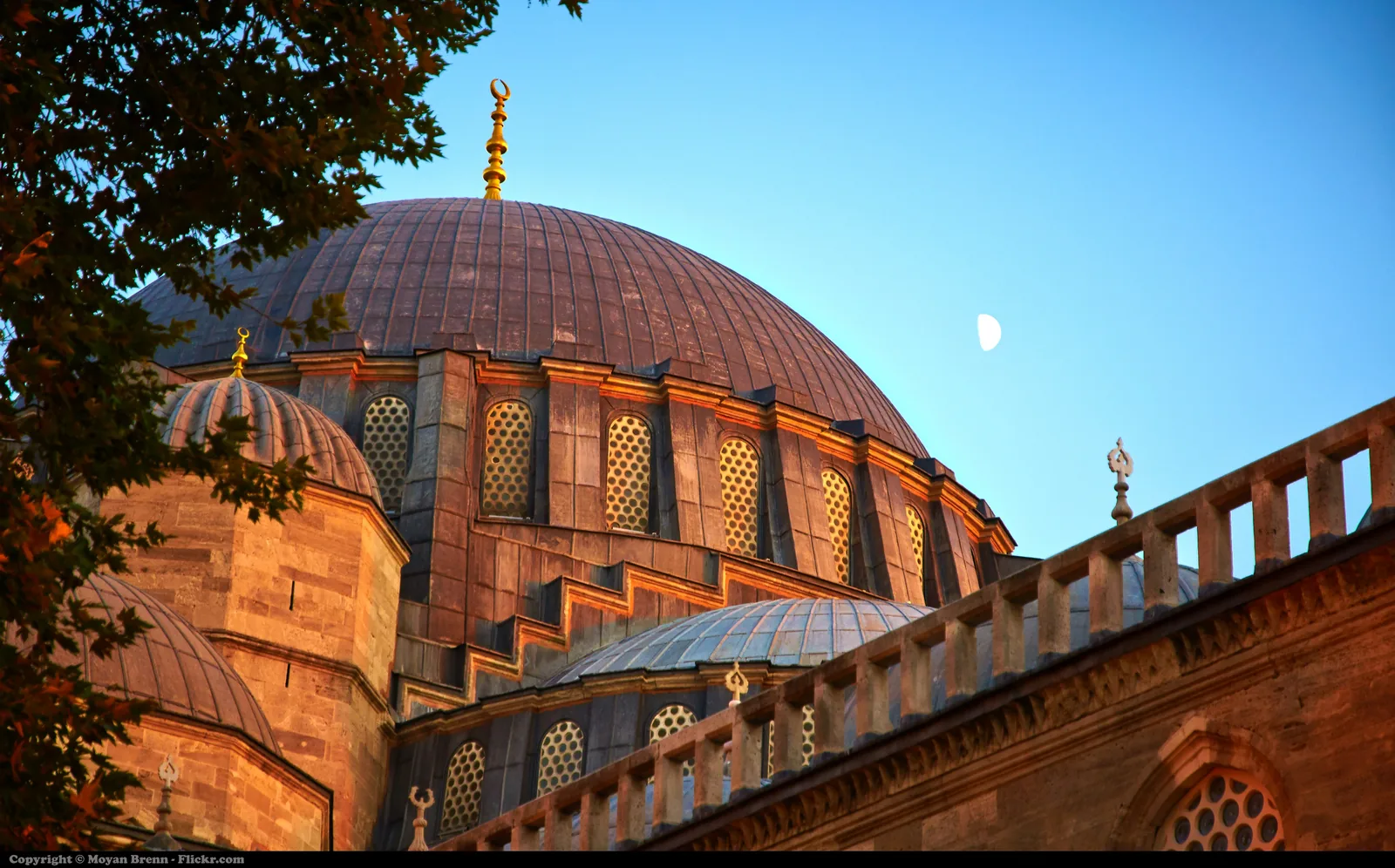 Le chevet de la mosquée au clair de lune