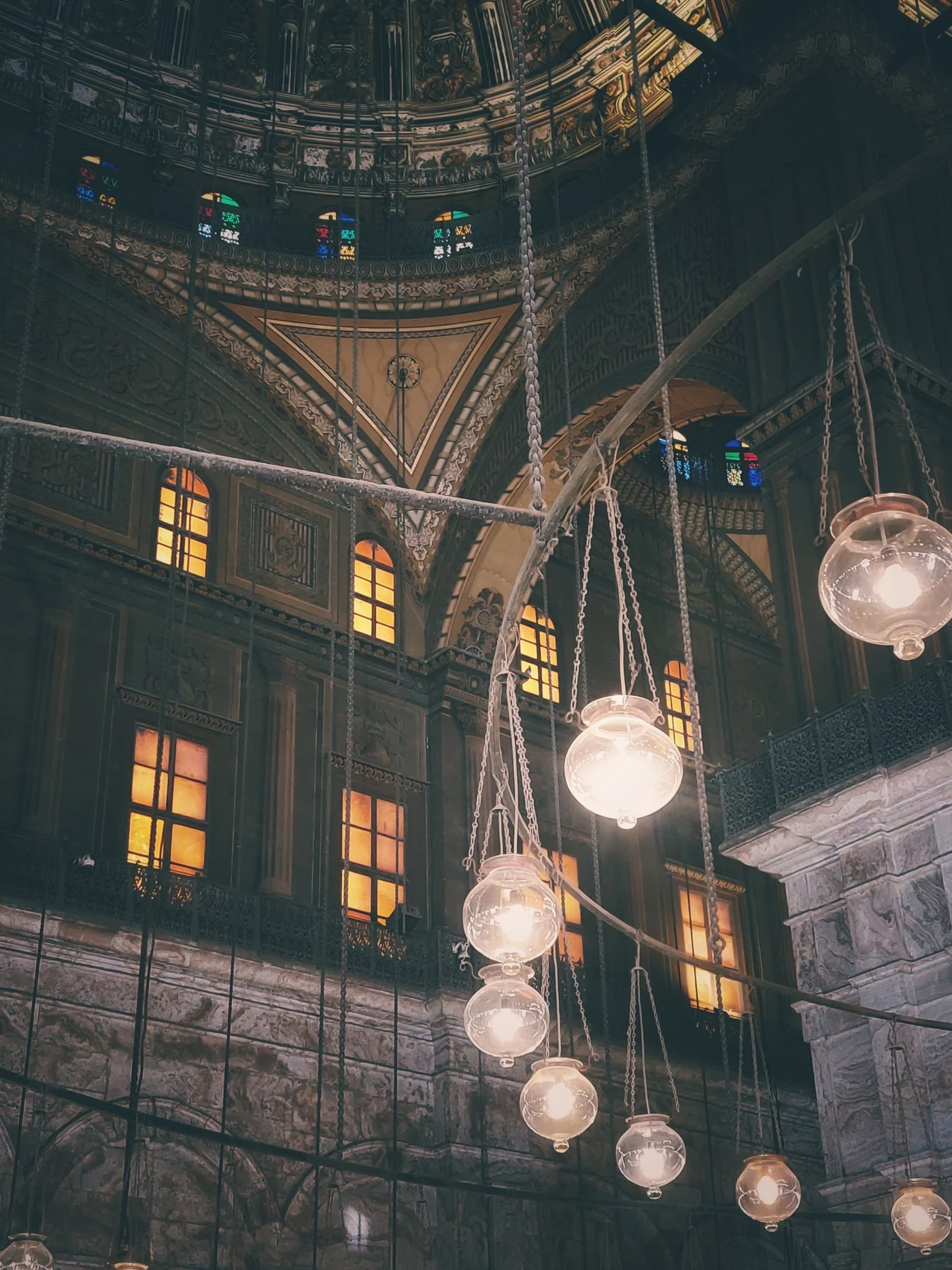 Le décor de la coupole de la mosquée de Mohammed Ali