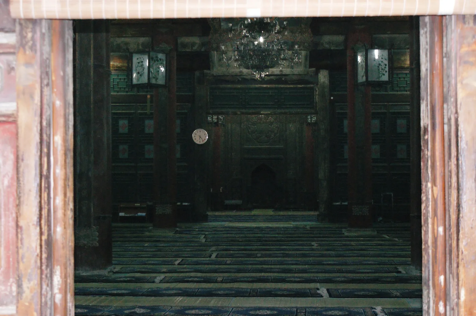 Le mur du fond de la salle de prière, à Xi'an